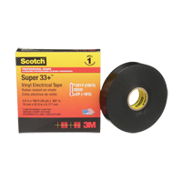 Scotch&reg; Super 33+ Vinyl Electrical Tape, 19 mm (3/4") x 33 m (108'), Black, 7 mils D. Morneault & Fils