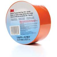 Ruban en vinyle pour travaux g&eacute;n&eacute;raux 764, 50,8 mm (2") la x 32,9 m (108') lo, 5 mils, Orange D. Morneault & Fils