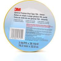 Ruban en vinyle pour travaux g&eacute;n&eacute;raux 764, 76 mm (3") la x 32,9 m (108') lo, 5 mils, Jaune D. Morneault & Fils