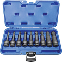 BNH-912M 1/2" Drive Metric Ball Nose Hex Impact Socket Set, Hex, 1/2" Drive, 9 Pcs D. Morneault & Fils