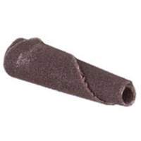 Cartouche de bande abrasive conique ALO, 100 Grain, 3/16" dia., Oxyde d'aluminium, 1" lo, 1/8" Dimension de l'arbre D. Morneault & Fils