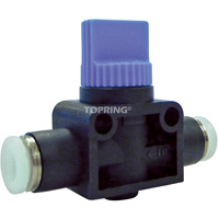 2-Way Straight Union Miniature Hand Valve, 1/4" NPT Air Inlet, 1/4" NPT Outlet, 150 PSI D. Morneault & Fils