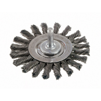 Knot Wire Wheel Brushes - Standard Twist Knot with 1/4" Shank, 3" Dia., 0.014" Fill, Steel D. Morneault & Fils