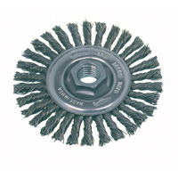 High Speed Small Grinder Stringer Bead Knot Wire Wheel Brush, 4" Dia., 0.02" Fill, 5/8"-11 Arbor, Steel D. Morneault & Fils