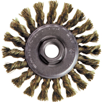 High Speed Small Grinder Knot Wire Wheel Brush, 5" Dia., 0.02" Fill, 5/8"-11 Arbor, Steel D. Morneault & Fils