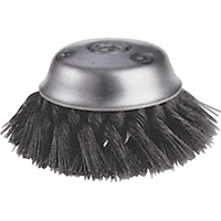 Knot Wire Cup Brushes - Stagger Row, 5-3/4" Dia. x 5/8"-11 Arbor D. Morneault & Fils