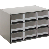 Casiers modulaires pour pi&egrave;ces, Acier, 9 tiroirs, 17" x 10-9/16" x 3-1/16", Gris D. Morneault & Fils