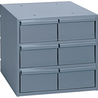 Industrial Drawer Cabinets, 6 Drawers, 11-3/4" W x 11-5/8" D x 10-7/8" H, Grey D. Morneault & Fils