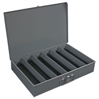 Compartment Steel Scoop Boxes , 18.34" W x 12.16" D x 3.16" H, 6 Vertical Compartments D. Morneault & Fils