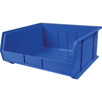 Bac en plastique, 16-1/2" la, 11" h x 18" p, Bleu D. Morneault & Fils