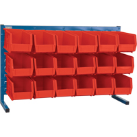 Louvered Rack with Bins, 18 Bins, 36" W x 8-1/4" D x 22" H D. Morneault & Fils