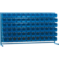 Louvered Rack with Bins, 72 Bins, 72" W x 15" D x 40" H D. Morneault & Fils
