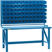 Louvered Rack with Bins, 36 Bins, 72" W x 15" D x 40" H D. Morneault & Fils
