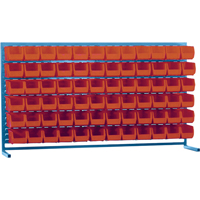 Louvered Rack with Bins, 72 Bins, 72" W x 15" D x 40" H D. Morneault & Fils