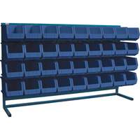 Louvered Rack with Bins, 36 Bins, 72" W x 15" D x 40" H D. Morneault & Fils