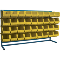 Louvered Rack with Bins, 36 Bins, 72" W x 15" D x 40" H D. Morneault & Fils