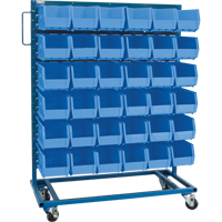 Single-Sided Mobile Bin Rack, Single-sided, 36 bins, 36" W x 16" D x 46-1/2" H D. Morneault & Fils