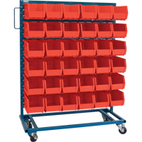 Single-Sided Mobile Bin Rack, Single-sided, 36 bins, 36" W x 16" D x 46-1/2" H D. Morneault & Fils