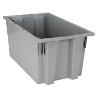 Stack & Nest Totes, 9" x 18" x 11", Grey D. Morneault & Fils