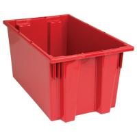 Stack & Nest Totes, 9" x 18" x 11", Red D. Morneault & Fils