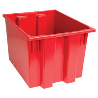 Stack & Nest Totes, 13" x 19.5" x 15.5", Red D. Morneault & Fils