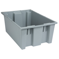 Stack & Nest Totes, 8" x 19.5" x 13.5", Grey D. Morneault & Fils