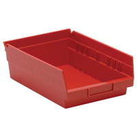 Bacs de rangement pour tablettes, 8-3/8" la x 4" H x 11-5/8" p, Rouge, Capacit&eacute; 30 lb D. Morneault & Fils