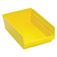 Bacs de rangement pour tablettes, 8-3/8" la x 4" H x 11-5/8" p, Jaune, Capacit&eacute; 30 lb D. Morneault & Fils