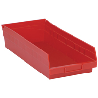 Bacs de rangement pour tablettes, 8-3/8" la x 4" H x 17-7/8" p, Rouge, Capacit&eacute; 40 lb D. Morneault & Fils