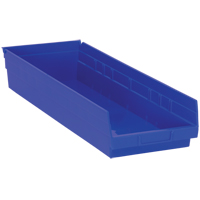 Bacs de rangement pour tablettes, 8-3/8" la x 4" H x 23-5/8" p, Bleu, Capacit&eacute; 50 lb D. Morneault & Fils