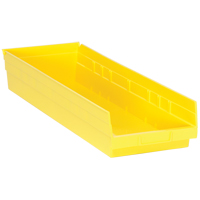 Bacs de rangement pour tablettes, 8-3/8" la x 4" H x 23-5/8" p, Jaune, Capacit&eacute; 50 lb D. Morneault & Fils