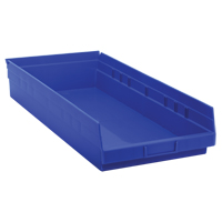 Bacs de rangement pour tablettes, 11-1/8" la x 4" H x 23-5/8" p, Bleu, Capacit&eacute; 50 lb D. Morneault & Fils