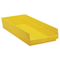 Bacs de rangement pour tablettes, 11-1/8" la x 4" H x 23-5/8" p, Jaune, Capacit&eacute; 50 lb D. Morneault & Fils