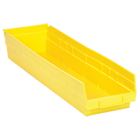 Shelf Bins, 6-5/8" W x 4" H x 23-5/8" D, Yellow, 50 lbs. Capacity D. Morneault & Fils