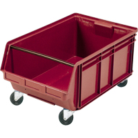 Bac g&eacute;ant empilable et mobile, 11-7/8" ha x 18-3/8" la x 29" p, Capacit&eacute; de 150 lb, Rouge D. Morneault & Fils