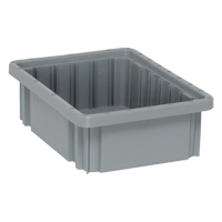 Contenants Divider Box, Plastique, 10,9" la x 8,3" p x 3,5" h, Gris D. Morneault & Fils