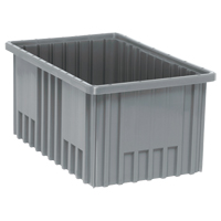 Contenants Divider Box, Plastique, 16,5" la x 10,9" p x 8" h, Gris D. Morneault & Fils