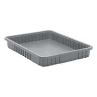 Contenants Divider Box, Plastique, 22,5" la x 17,5" p x 3" h, Gris D. Morneault & Fils