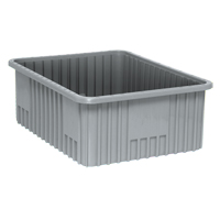 Contenants Divider Box, Plastique, 22,5" la x 17,5" p x 8" h, Gris D. Morneault & Fils