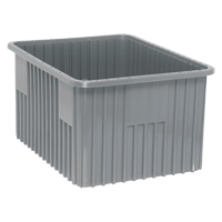 Contenants Divider Box, Plastique, 22,5" la x 17,5" p x 12" h, Gris D. Morneault & Fils