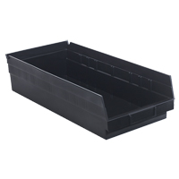 Economy Shelf Bin, 8-3/8" W x 4" H x 17-7/8" D, Black D. Morneault & Fils