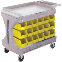 PROCART A/36 BACS JAUNE# CB101, &agrave; deux c&ocirc;t&eacute;s, 36 bacs, 45-5/18" la x 24" p x 34-3/4" h D. Morneault & Fils