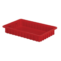 Contenants Divider Box, Poly&eacute;thyl&egrave;ne, 16,5" la x 10,9" p x 2,5" h, Rouge D. Morneault & Fils