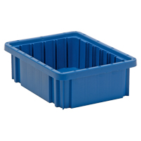 Divider Box&reg; Containers, Plastic, 10.9" W x 8.3" D x 3.5" H, Blue D. Morneault & Fils
