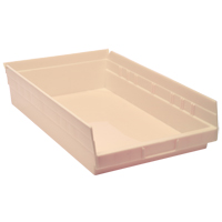 Economy Shelf Bin, 11-1/8" W x 4" H x 17-7/8" D, Ivory D. Morneault & Fils