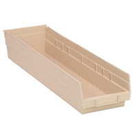 Economy Shelf Bin, 6-5/8" W x 4" H x 23-5/8" D, Ivory D. Morneault & Fils