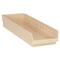 Bac pour &eacute;tag&egrave;re &eacute;conomique, 8-3/8" la x 4" H x 23-5/8" p, Ivoire, Capacit&eacute; 60 lb D. Morneault & Fils