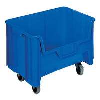 Bac g&eacute;ant mobile empilable, 12-7/16" ha x 19-7/8" la x 15-1/4" p, Capacit&eacute; de 250 lb, Bleu D. Morneault & Fils