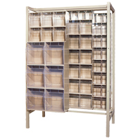 Free-Standing Tip-Out Bins Slider System, 51-1/4" W x 26" D x 77" H, 101 Drawers D. Morneault & Fils
