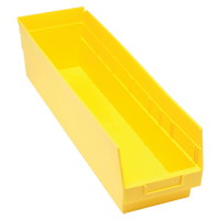 Store More Plastic Shelf Bins, 6-5/8" W x 6" H x 23-5/8" D, Yellow, 90 lbs. Capacity D. Morneault & Fils